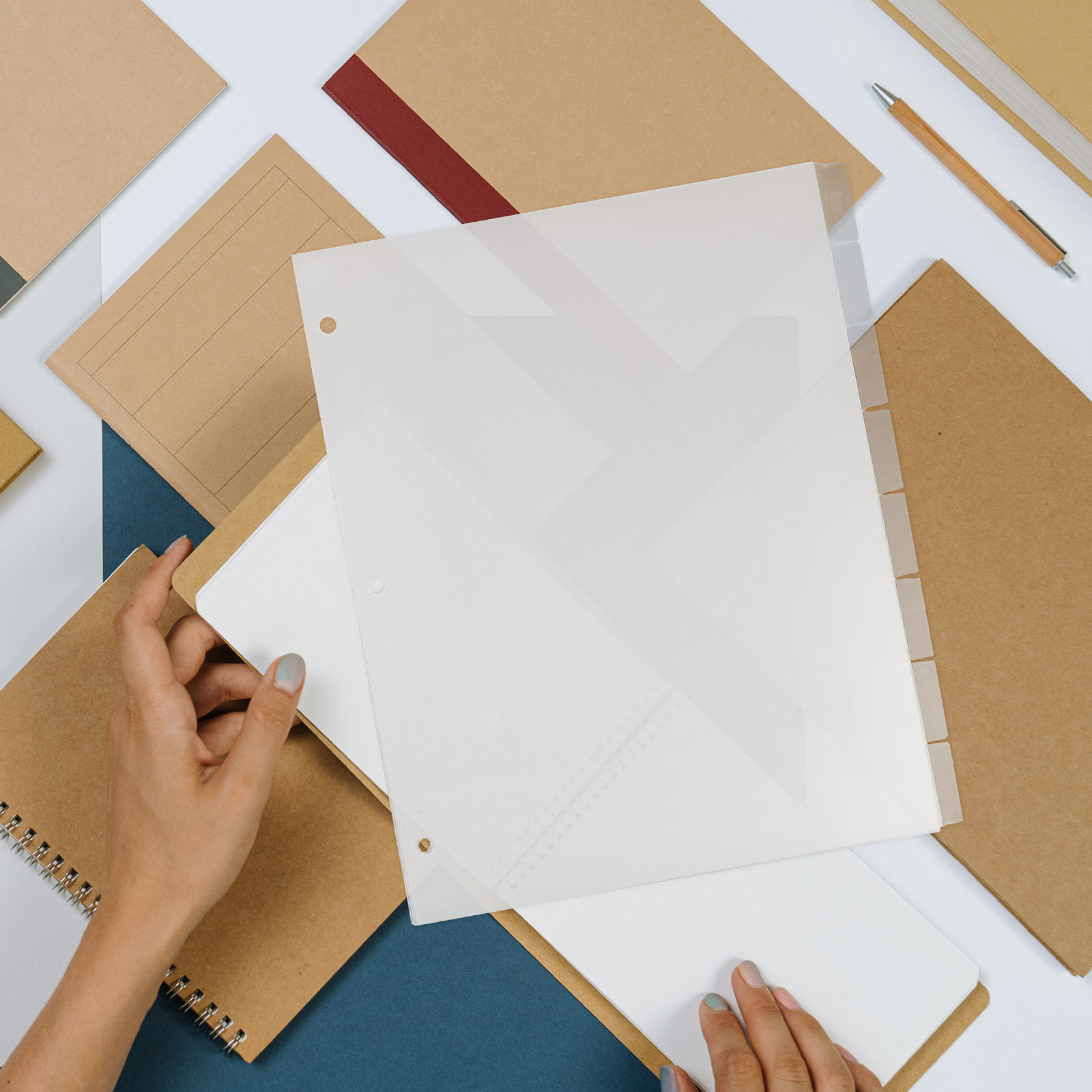 Index Tab Divider - 8 Sheets Index Dividers Plastic Binder