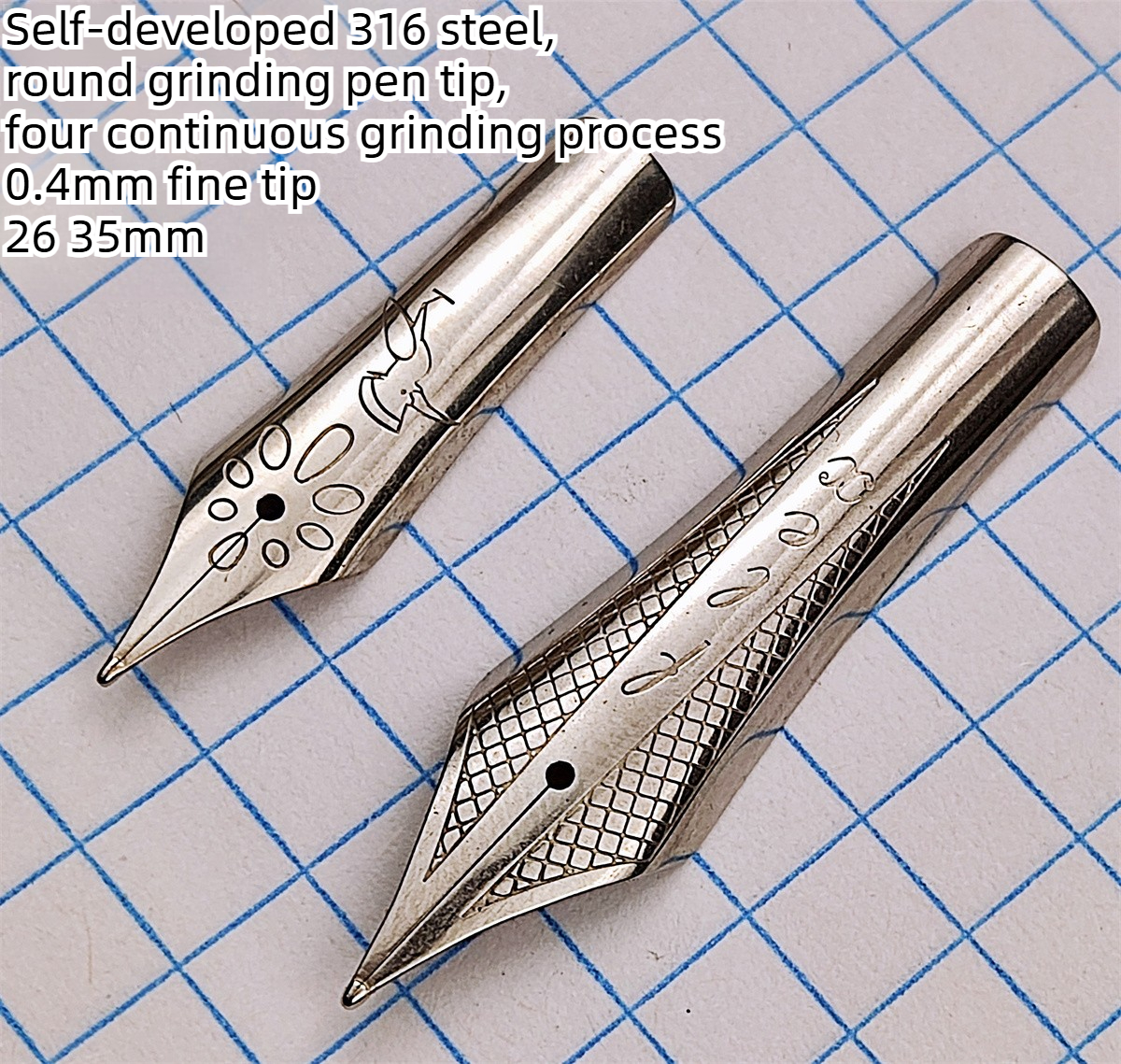 Fountain Pen Ink - Handmade 316 Steel Round Polished Fountain