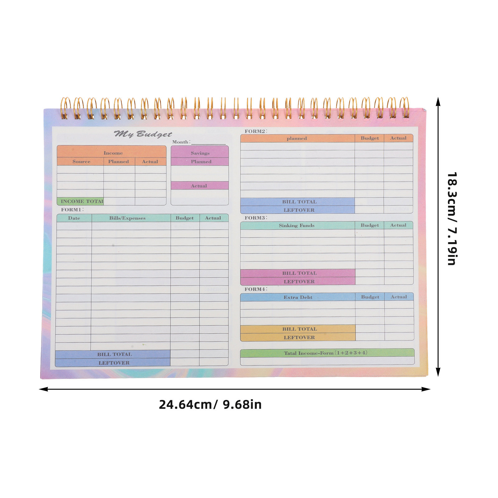 B5 Financial Ledger Book Weekl - Planner Weekly Budget review and price