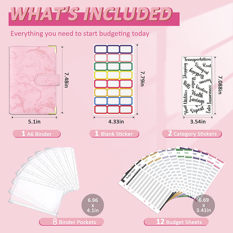 A6 Budget Binder with Cash Env - Planner Weekly Budget review and price