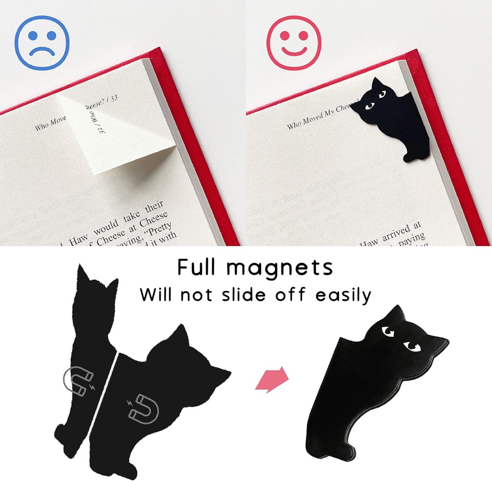 6 Cute Cat Magnetic Bookmarks  - Paperclip Magnetic Set review and price