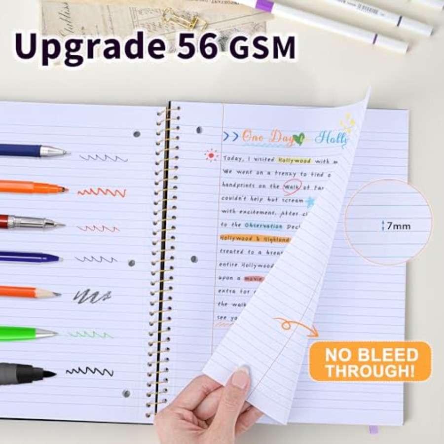 Spiral Notebook College Ruled  - Paper Punch 3 Hole review and price