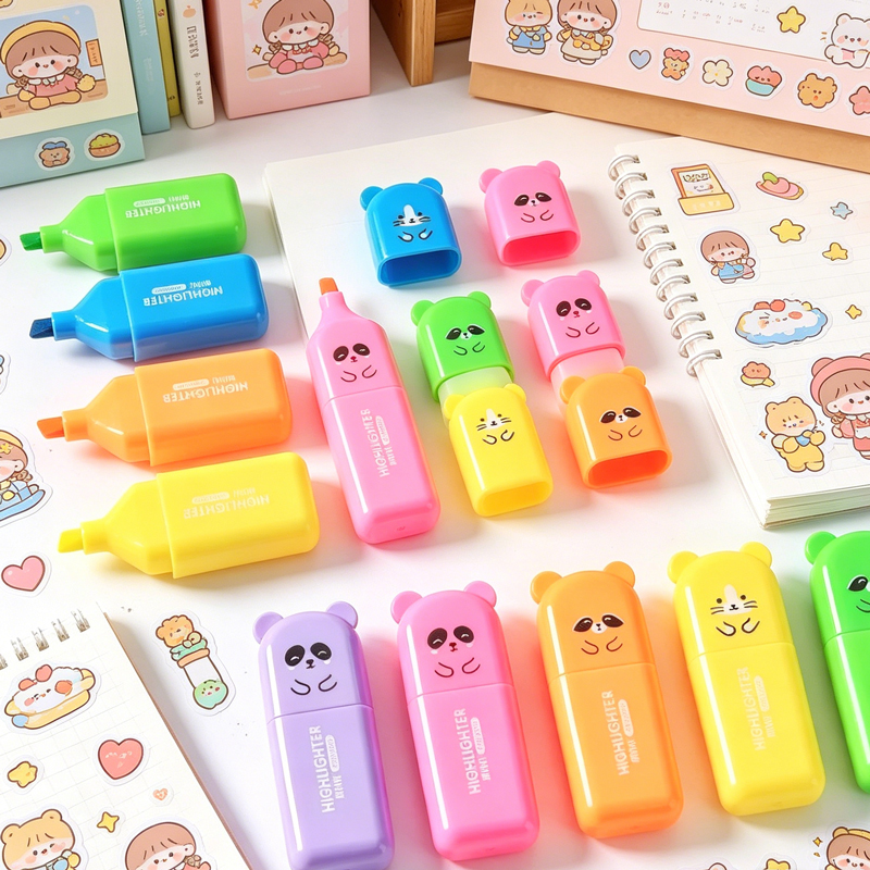 4/6/12 Pcs Kawaii Bear Highlig - Highlighter Set Pastel review and price