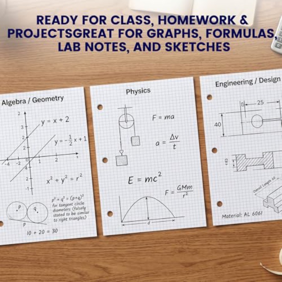 Graph Paper Filler Paper, 100  - Paper Punch 3 Hole review and price