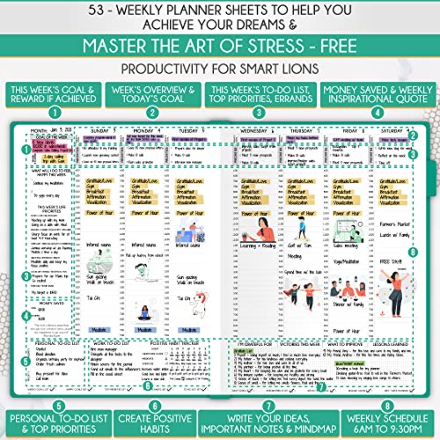 Journal for Men - Undated Dail - Planner Weekly Budget review and price