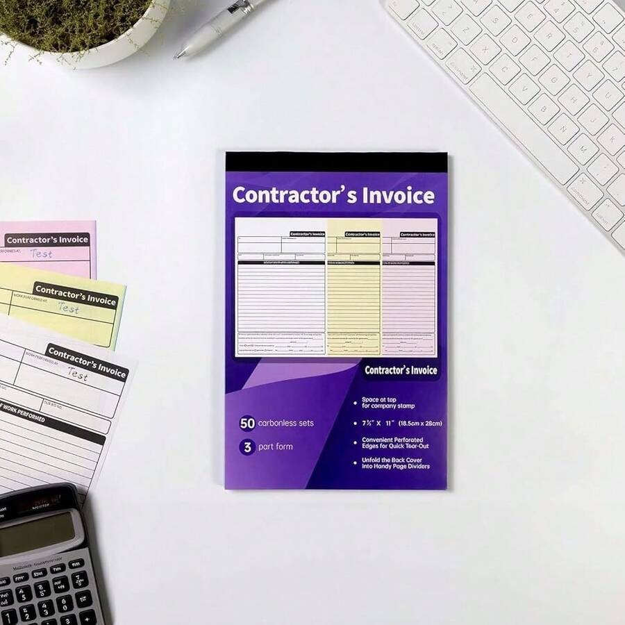 Carbonless Contractor Invoice  - Carbon Copy Book review and price