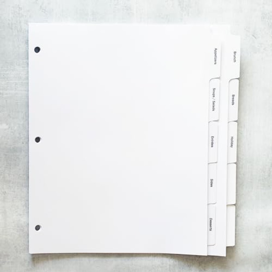 PRE-Printed Recipe Binder Inde - Index Tab Divider review and price