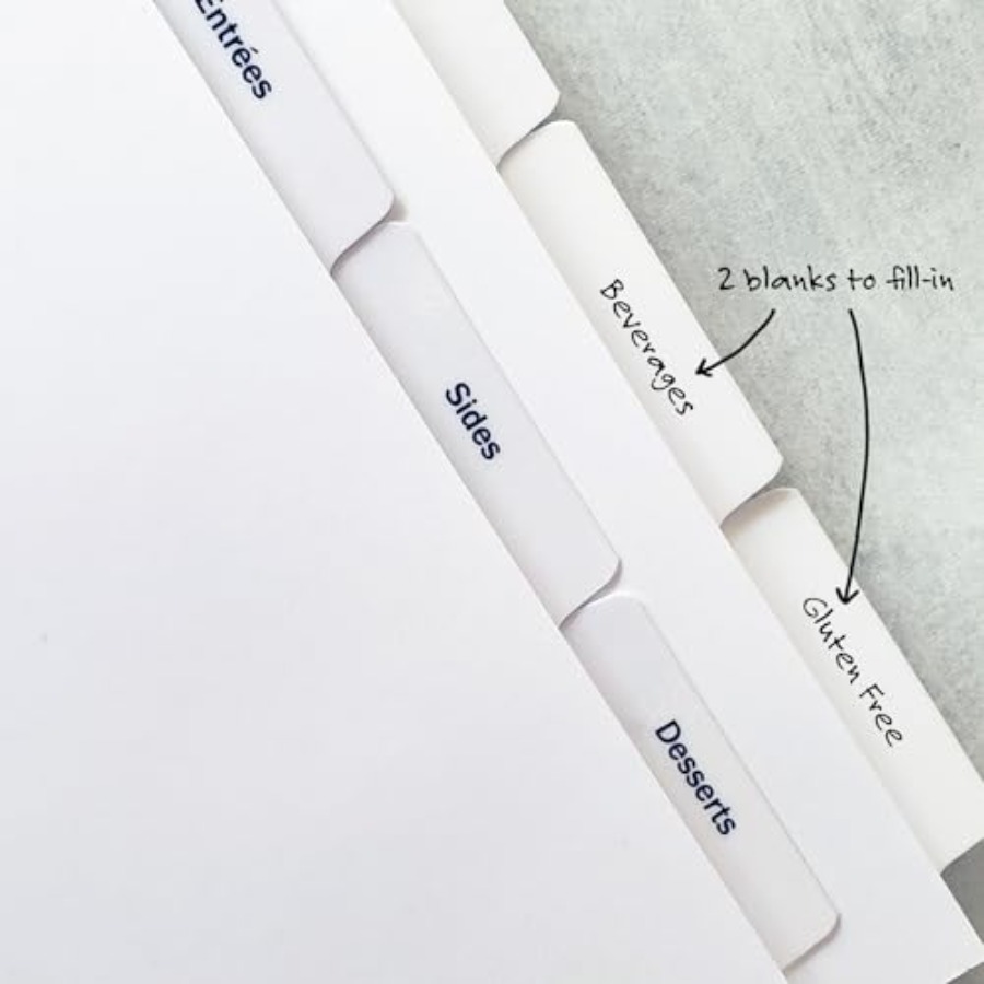 PRE-Printed Recipe Binder Inde - Index Tab Divider review and price