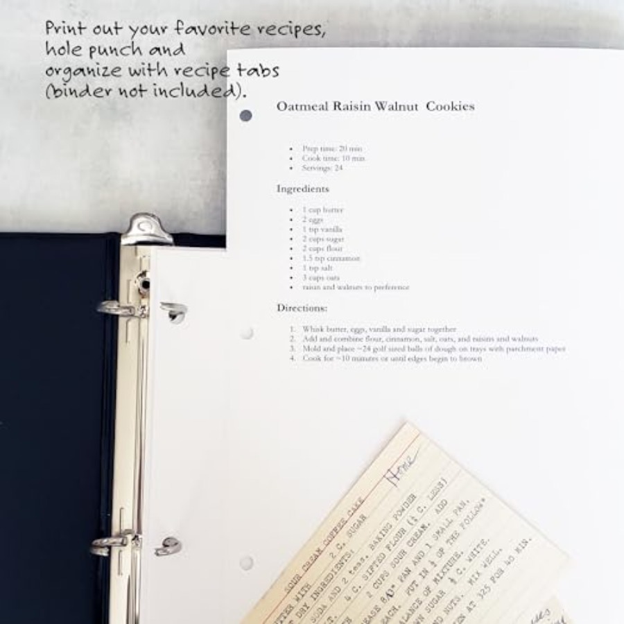 PRE-Printed Recipe Binder Inde - Index Tab Divider review and price