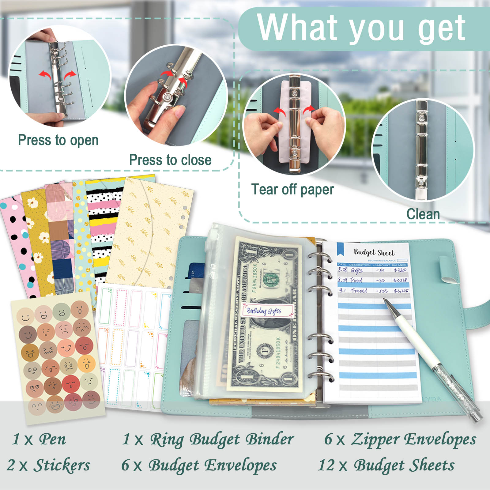 Budget Binder with Zipper Enve - Index Tab Divider review and price