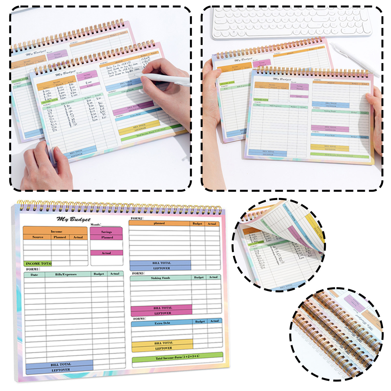 Finance Planner,Undated Monthl - Planner Weekly Budget review and price