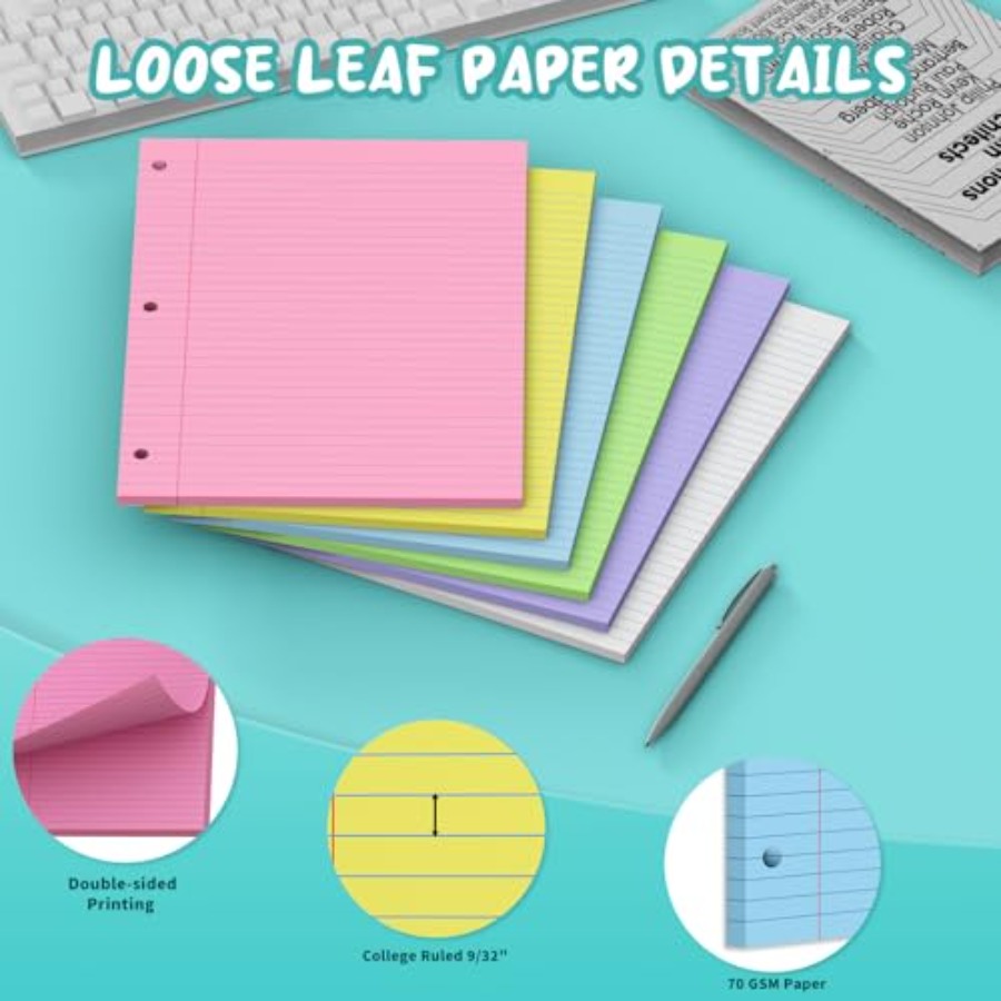 120 Sheets Loose Leaf Paper 8  - Paper Punch 3 Hole review and price