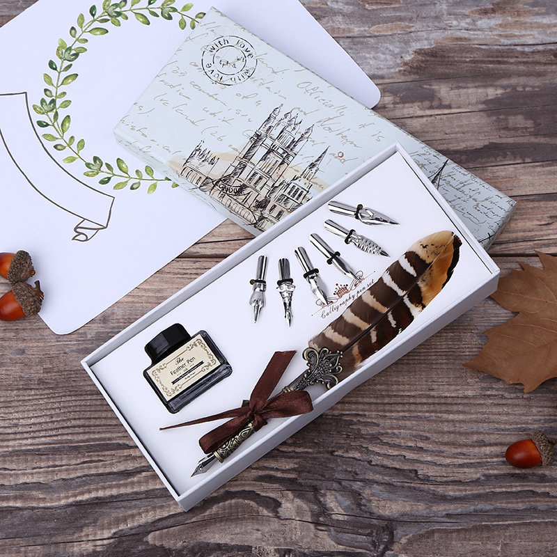 Retro Feather Dip Pen Writing  - Fountain Pen Ink review and price