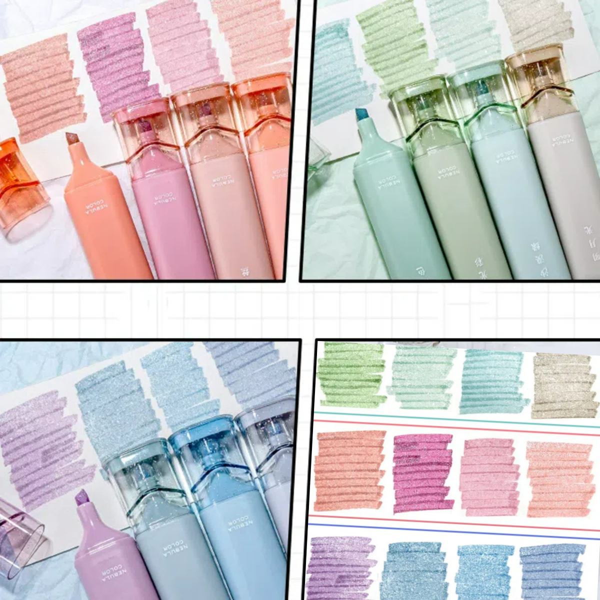 4pcs Glitter Color Shiny Pens  - Highlighter Set Pastel review and price