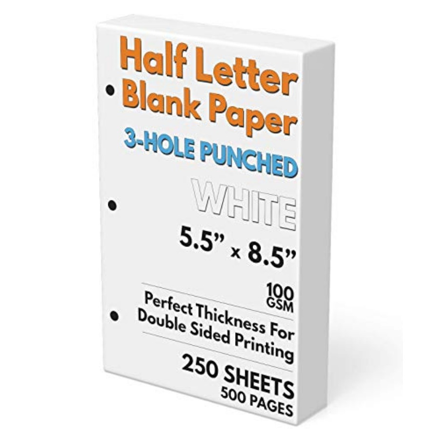 Half Letter Blank Paper, 3-Hol - Paper Punch 3 Hole review and price