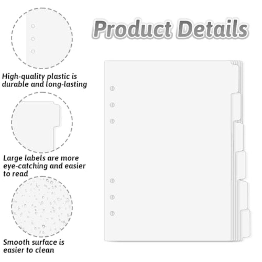 6 Pcs A5 Binder Dividers, 6 Ho - Index Tab Divider review and price
