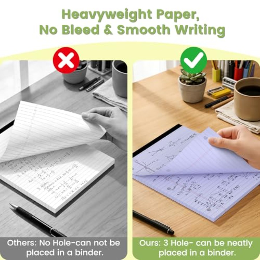 Legal Pads 8.5x11, Purple Lega - Paper Punch 3 Hole review and price