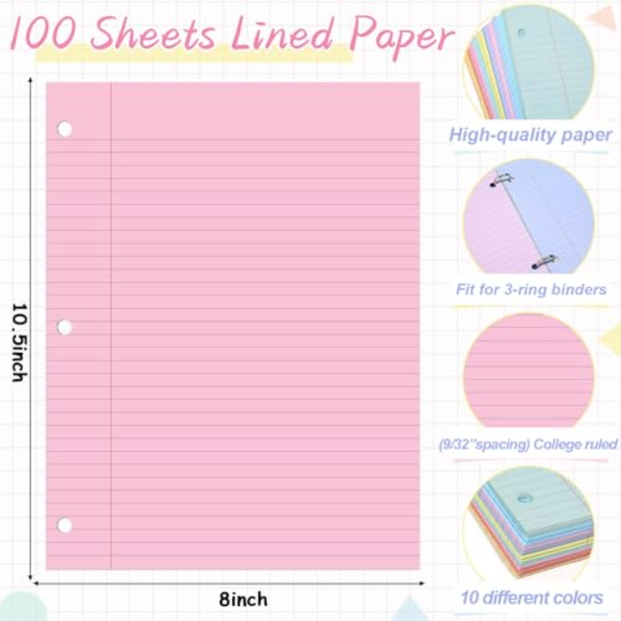 100 Sheets Loose Leaf Binder P - Paper Punch 3 Hole review and price